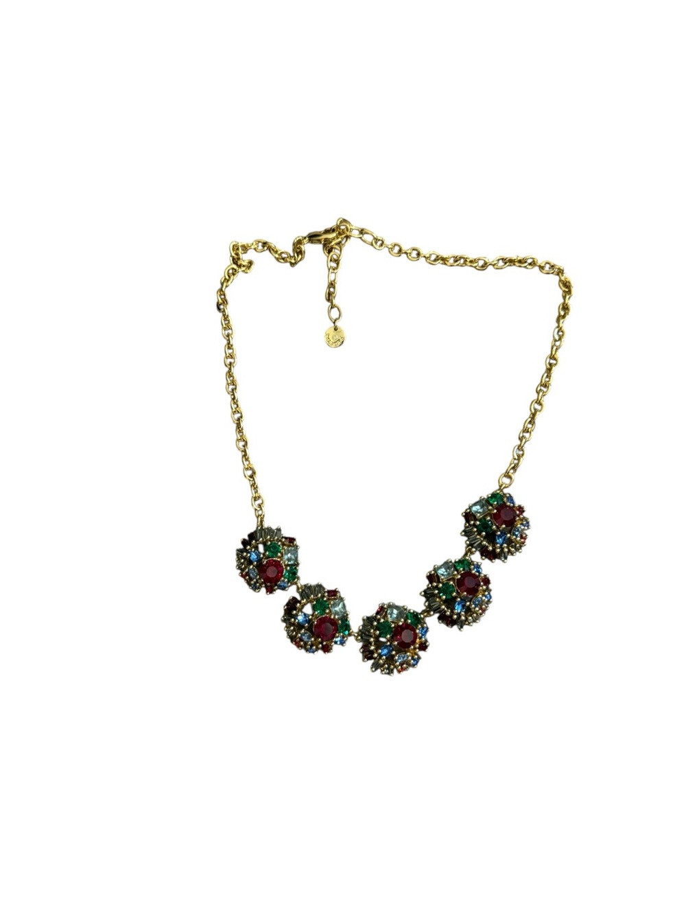 Gold-Tone Multicolor Floral Statement Necklace - Women Jewelry